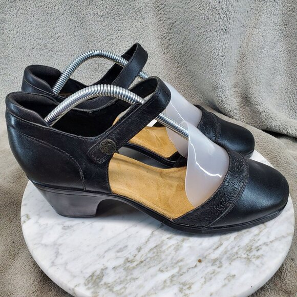 Clarks Shoes Womens Size 10 Black Leather Emily 2 Ketra Academia Block Heels - Picture 4 of 12